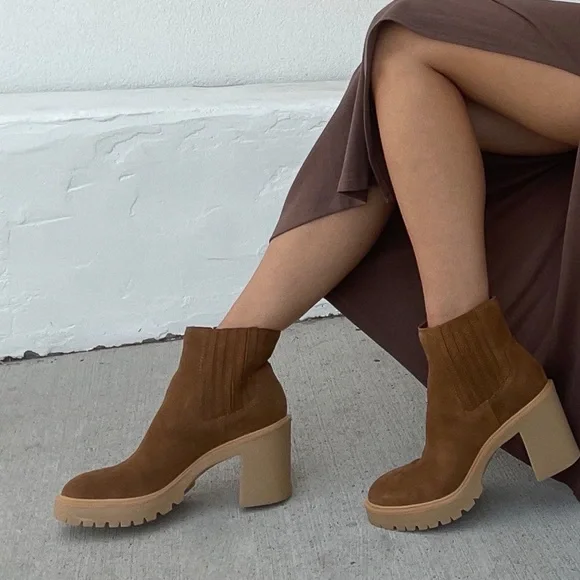 Dolce Vita Shoes Dolce Vita Caster H2o Booties In Camel Suede